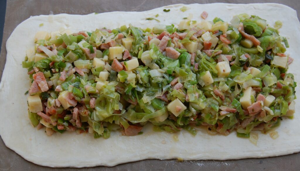 Lay filling on the pastry