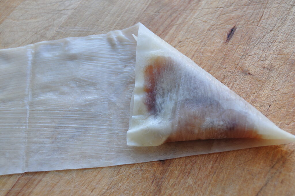Apple compote samosas - fold & wrap