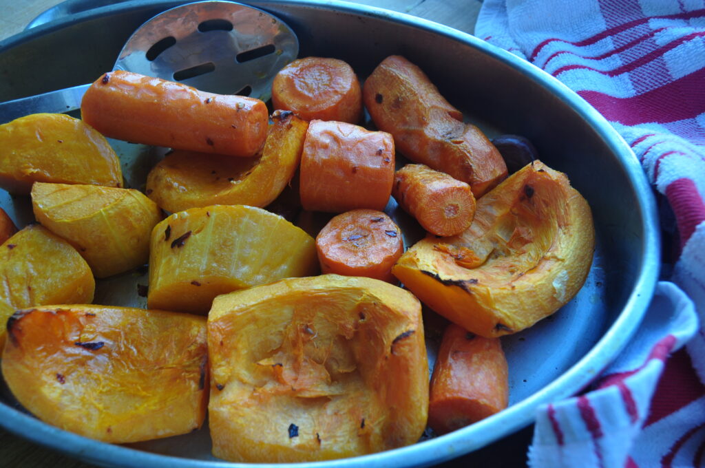 Roast the squash and carrot - soup