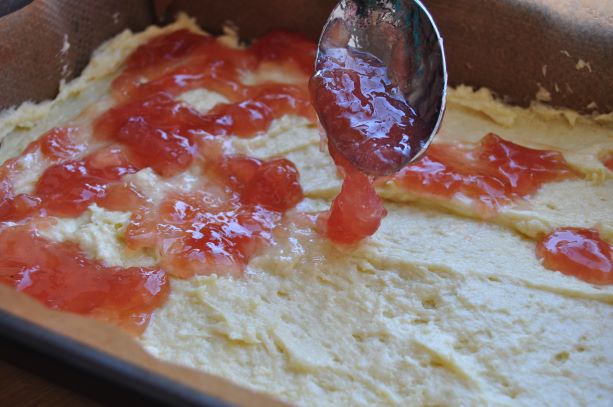 Spoon on the rhubarb and ginger jam web