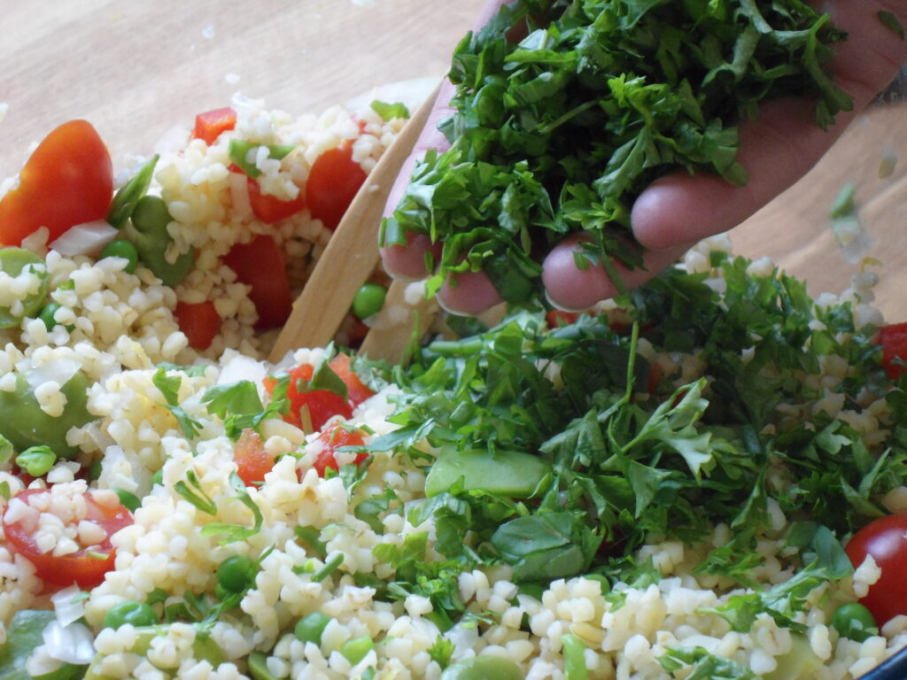 lots of herbs add flavour