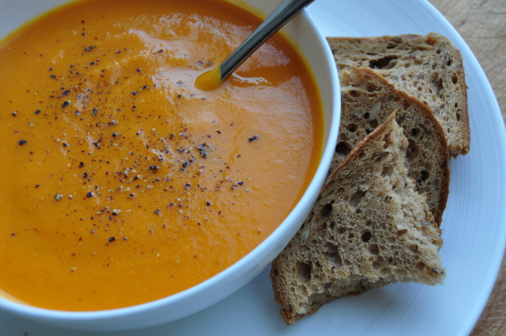 Roasted butternut squash & carrot soup