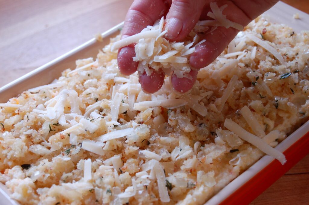 Root veg - add topping and cheese web